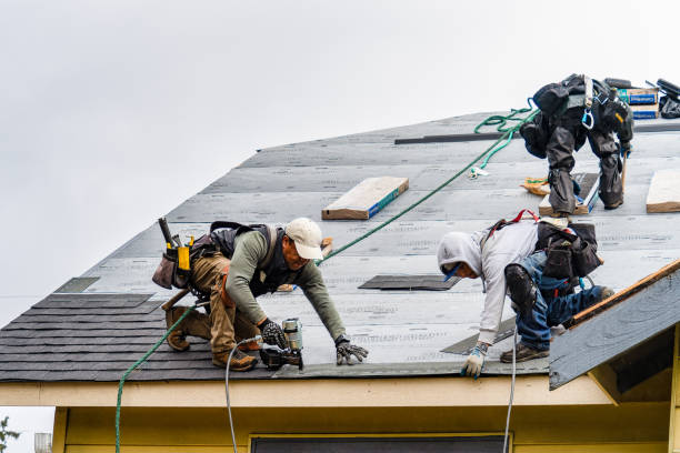 Professional Gutter Installation technician working in Nova, OH